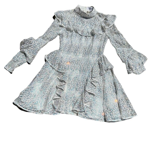 Elliatt Waratah Embroidered Mesh White Sequin Ruffle Dress NWOT Small - Picture 6 of 16